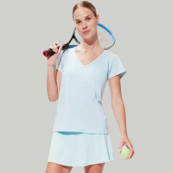 EleVen by Venus Williams Women's Match Point Short Sleeve Tennis Shirt - Picture 1 of 9